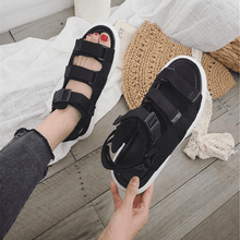 Load image into Gallery viewer, Women Leather Sandals Open Toe Flatform