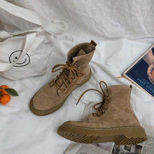 Load image into Gallery viewer, Lace Up Ankle Boots For Women With Black and Brown
